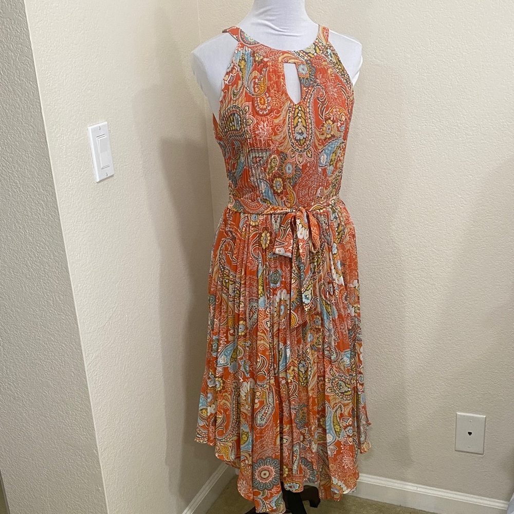 Paisley Print Sleeveless Dress